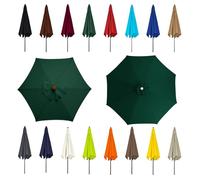 Toile de Rechange pour Parasol, 2-3,5m toile pour parasol déporté, anti-rayons UV pour jardin privé,vert foncé,6 baleines : 200 cm / 6,5 pieds