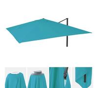 Toile De Rechange Pour Parasol De Luxe Hwc-A96 3,5x3,5m (Ø4,95m) Polyester 4kg Turquoise Bleu