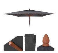 Toile De Rechange Pour Parasol De Restaurant En Bois Hwc-C57b, Housse De Parasol, Carrée 3 X 3 M, Polyester 3 Kg Anthracite Gris
