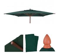 Toile De Rechange Pour Parasol De Restaurant En Bois Hwc-C57b, Housse De Parasol, Carrée 4 X 4 M, Polyester 6 Kg Vert Foncé Vert