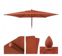 Toile De Rechange Pour Parasol De Restaurant En Bois Hwc-C57b, Housse De Parasol, Carrée 4 X 4 M, Polyester 6 Kg Terre Cuite Orange