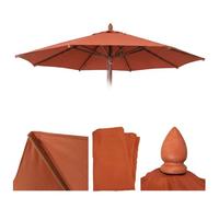 Toile De Rechange Pour Parasol De Restaurant En Bois Hwc-C57b, Housse De Parasol, Ronde Ø4m Polyester 4kg Terre Cuite Orange