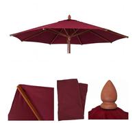 Toile De Rechange Pour Parasol De Restaurant Hwc-C57b, Housse De Parasol, Ronde Ø3m Polyester 2kg Bordeaux Rouge