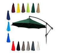 Toile De Rechange pour Parasol De Terrasse À 6/8 Baleines Toile De Parasol | Housse De Rechange Pour Parasol De Table Ou De Jardin(Dark green,3.5m/11.4ft-8ribs)