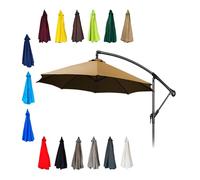 Toile De Rechange pour Parasol De Terrasse À 6/8 Baleines Toile De Parasol | Housse De Rechange Pour Parasol De Table Ou De Jardin(Khaki,2.5m/8.2ft-6ribs)