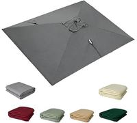 Toile De Rechange pour Parasol Déporté 3 M X 4 M - Protection UV, Housse Rectangulaire pour Parasol De Terrasse, Jardin Et Marché - Protection Solaire Extérieure Résistante Gray 3x4m(9.8x13ft)