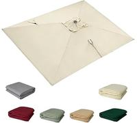Toile De Rechange pour Parasol Déporté 3 M X 4 M - Protection UV, Housse Rectangulaire pour Parasol De Terrasse, Jardin Et Marché - Protection Solaire Extérieure Résistante Beige 3x4m(9.8x13ft)