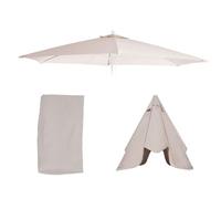Toile De Rechange Pour Parasol Florida, Toile De Rechange Ø 3,5m Polyester 8 Baleines Crème-Blanc Blanc