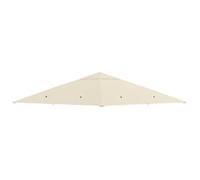 Outsunny Toile de rechange pour pavillon 3 x 3 m polyester 180 g/m² revêtement PA anti-UV crème