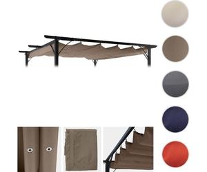 Toile de rechange pour pergola 3,5x3,5m HWC-C42, toit ouvrant ~ taupe