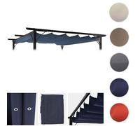Toile de rechange pour pergola 3x3m HWC-C42 toit ouvrant ~ bleu