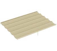 Toile de rechange pour pergola de 4 x 3 m, rétractable, avec trous d'évacuation de l'eau de pluie, résistante aux intempéries, en polyester, beige,