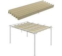 Outsunny Toile de toit pour pergola tonnelle rétractable de 4 x 3 m - toile uniquement 350 x 260 cm crème