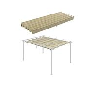 Outsunny Toile de toit pour pergola tonnelle rétractable de 4 x 3 m - toile uniquement 350 x 260 cm beige