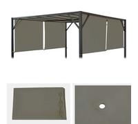 Mendler Housse de rechange pour toit de pergola Baia 3x3 m Taupe