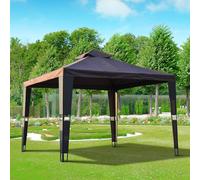 Outsunny Toit de remplacement pour pavillon de jardin – toile polyester 3 x 3 m marron 180 g/m²