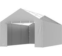 Toile de remplacement pour abri d'auto, parois latérales 12 x 20 pi, bâche pour garage, résistante, imperméable et protégée contre les UV, installation facile à l'aide de sangles à boules, gris (toit 