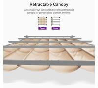 Toile de remplacement pour pergola de 3 x 4 mètres, idéale pour remplacer le toit d'un pavillon de jardin. Imperméable, avec protection UV, de couleur beige