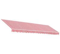 vidaXL Toile de store – Rouge et blanc rayé – 5x3 m