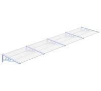 Toile de terrasse rétractable - Gris transparent - 396 x 90 cm - Polycarbonate - Structure en aluminium - Protection extérieure