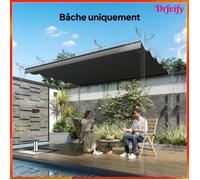 Toile de toit - AKOZON - Pergola 4 x 3 m - 350 x 260 cm - Gris foncé - Polyester PA