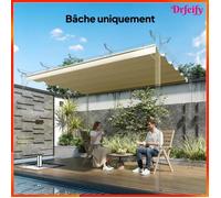 Toile de toit - AKOZON - Pergola 4 x 3 m - beige - 350 x 260 cm - polyester PA, 10 œillets