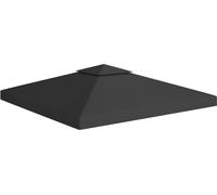 Toile de toit de belvédère 2 niveaux 310 g/m² 3x3 m Noir