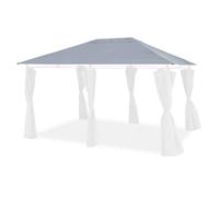 Toile de toit grise pour tonnelle 3x4m Divio - toile de rechange pergola. toile de remplacement