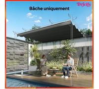 Toile de toit pergola - AKOZON - pergola 3 x 3 m - 250 x 255 cm - gris foncé - 10 œillets d'évacuation