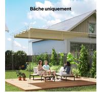 Toile de toit pour pergola tonnelle rétractable de 4 x 3 m - beige