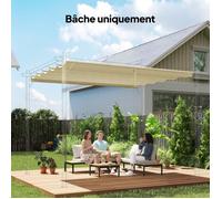 Toile de toit pour pergola tonnelle rétractable de 4 x 3 m - toile uniquement 350 x 260 cm crème
