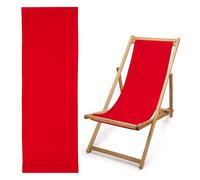 Toile de Transat 125x43 cm, Tissus de Rechange pour Chilienne Coton épais Premium Coloris Rouge