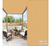 Toile d'ombrage 200 x 610 cm en Hdpe, Protection Solaire, Résistant Aéré et Respirant Bloque 98% Rayons UV, Filet d'ombrage Extérieur avec Cordes pour Patio, Terrasse, Jaune Sable