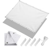 Toile d'ombrage 5.6x8.3m Rectangulaire Imperméable, Voile Pare-Soleil Extérieur Anti-UV 95%, Brise-Vue Fixation Facile avec Œillets pour Pergola, Fenêtre, Balcon, Patio, Terrasse, Blanc
