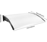 Toile d'ombrage Deurluifel, dimensions 90x150 cm, en polycarbonate PP, avec cadre en aluminium, pour fixation murale