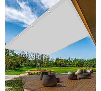 Toile d'ombrage Extérieur 1.6 x 4.2 m UV Protection avec Oeillets Tissu Polyester Multi Couleur et Taille Toile d'ombrage pour Terrasses Balcons et Jardins, Blanc