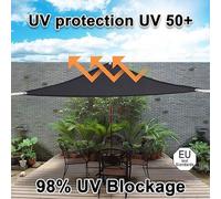 Toile d'ombrage - hydrofuge, résistante aux UV / Parasol de terrasse, balcon / Parasol 3,6 x 3,6 x 5 m