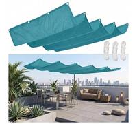 Toile d'ombrage pour Zone de Piscine 110x550cm Vague Rétractable Imperméable Résistante au Chlore et UV Solaire Bleu