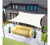 Toile d'ombrage rectangulaire 4 x 5 m, couleur crème, toile imperméable offrant une protection UV à 95 %, pour l'extérieur, le jardin et la terrasse