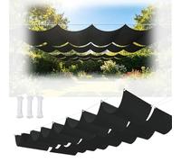 Toile d'ombrage Rétractable 1.3 x 5 m Imperméable, Protection UV, Protection Solaire, Indéchirable, Pergola de Rechange avec Œillets et Corde, pour Jardin Terrasse, Noir