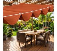 Toile d'ombrage rétractable 150x500cm,Robuste et Anti-UV,Facile à Monter avec Cordon,idéale pour pergola,Balcon et Zones de Loisirs extérieures Rouge Rouille