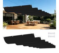 Toile d'ombrage Rétractable 2.6 x 3.4 m Protection UV, Protection Solaire, Anti-Déchirure, Coupe-Vent, Imperméable Voile Solaire pour Jardins Terrasse, Noir