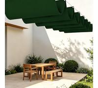 Toile d'ombrage Rétractable 700 x 440 cm Résistant à l'eau Voile Ombrage Multi Couleur Taille Toiles pour Patio Jardin Terrasse Extérieur, Sable, Vert Foncé