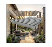 Toile D'ombrage Rétractable Vague，Auvent De Protection Solaire Résistant Aux UV，Voile Ombrage Filet D'ombrage Bâche Ombrage，pour Jardins Balcons Terrasse Pergola(W1.5*L18m/W4.92*L59.05ft)
