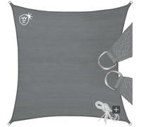 Toile d'ombrage - TECTAKE - Voile d'ombrage triangulaire en polyéthylène, cordes de tension comprises, 3,6 x 3,6 m - Gris