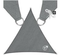 Toile d'ombrage - TECTAKE - Voile d'ombrage triangulaire en polyéthylène, cordes de tension comprises, 3,6 x 3,6 x 3,6 m - Gris