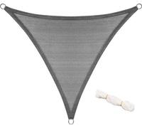 Toile d'ombrage triangulaire - résistante aux UV et hydrofuge - respirante et robuste - en HDPE durable - marron - 250 x 250 x 350 cm