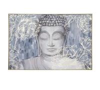 Toile imprimée encadrée Bouddha effet alu - 60 x 90 cm