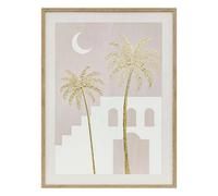 Toile imprimée encadrée MEDINA - 45 x 60 cm - Beige et doré