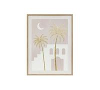- Toile imprimée encadrée MEDINA - 45 x 60 cm - Beige et doré - MEDINA